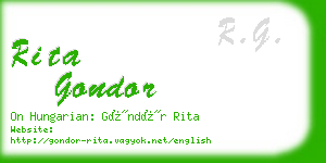 rita gondor business card