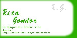 rita gondor business card